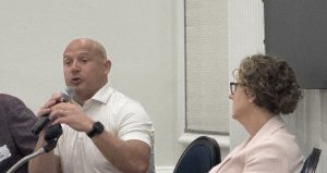 U coach P.J. Fleck & school president Rebecca Cunningham